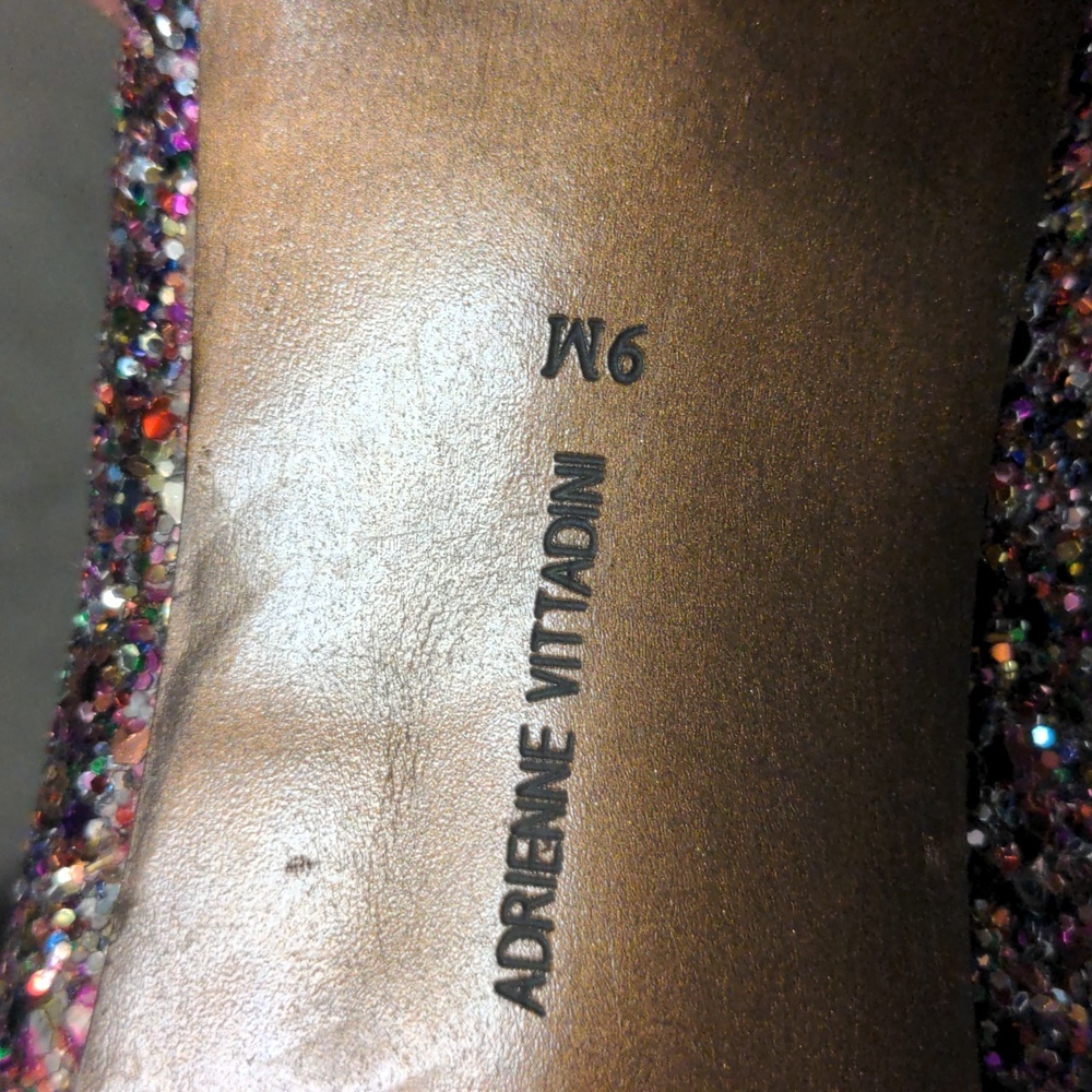 3/$15 Adrienne Vittadini sparkle pumps AV-Heather gold 3" heel sz 9M - Picture 8 of 9